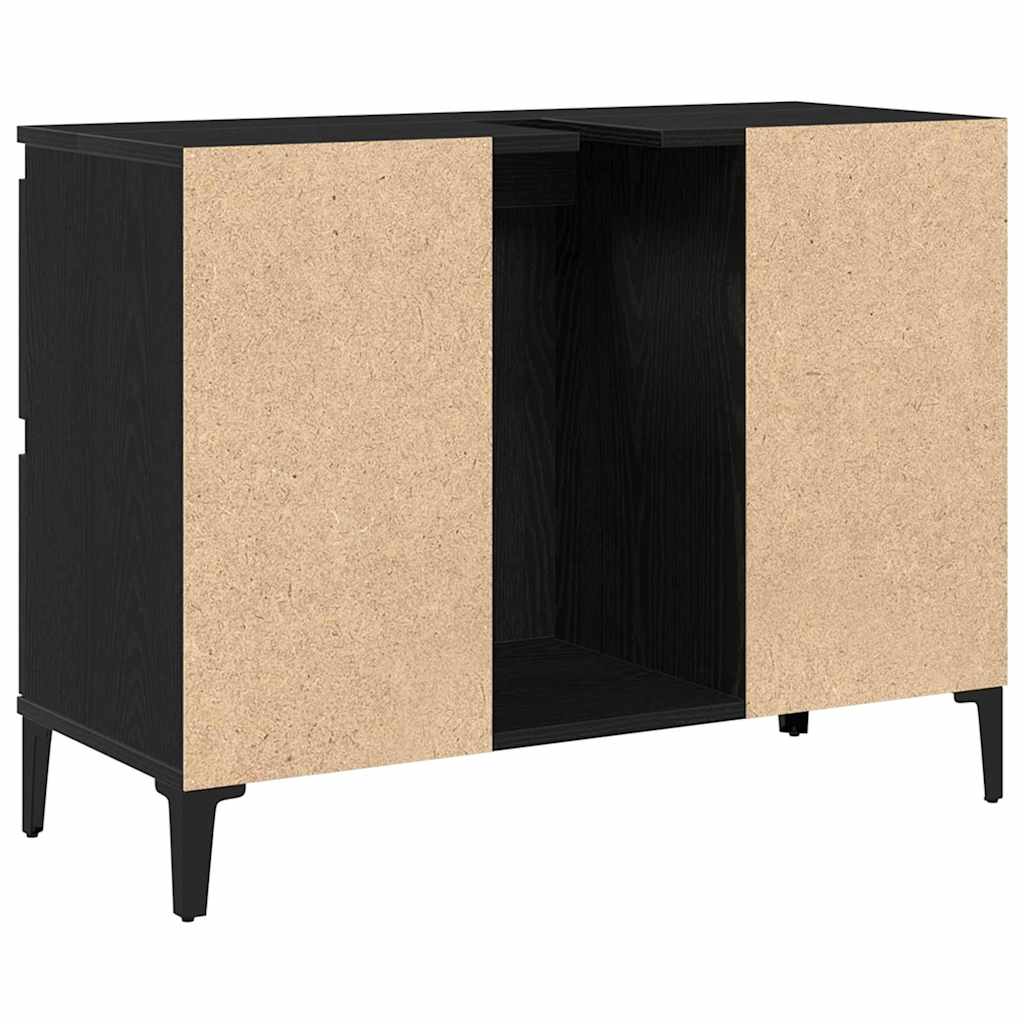 Baderomsvaskeskap Svart Eik 80 x 33 x 60 cm Konstruert tre