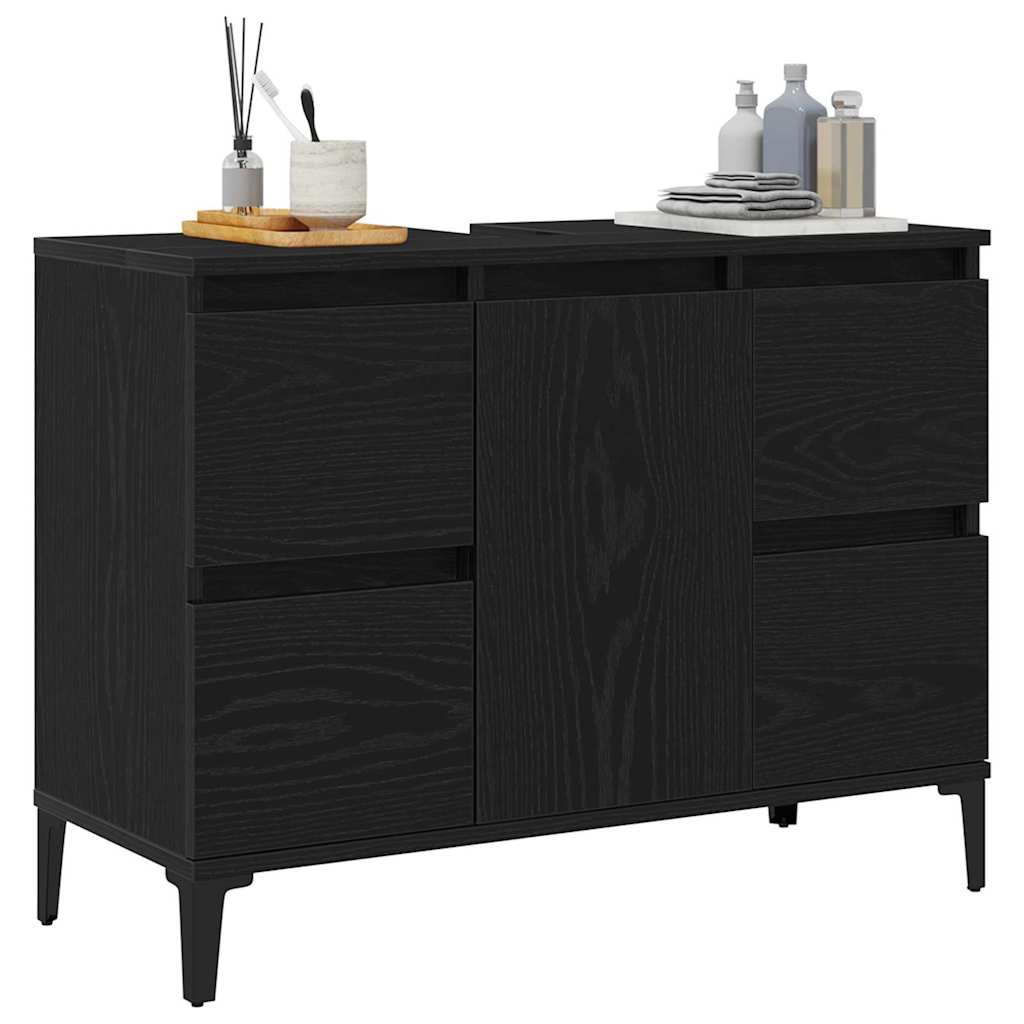 Baderomsvaskeskap Svart Eik 80 x 33 x 60 cm Konstruert tre