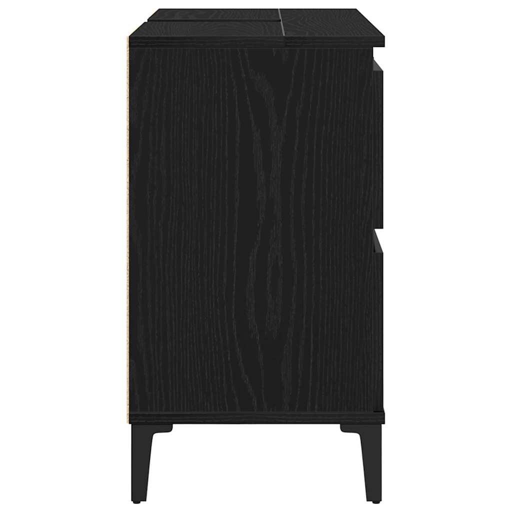 Baderomsvaskeskap Svart Eik 80 x 33 x 60 cm Konstruert tre