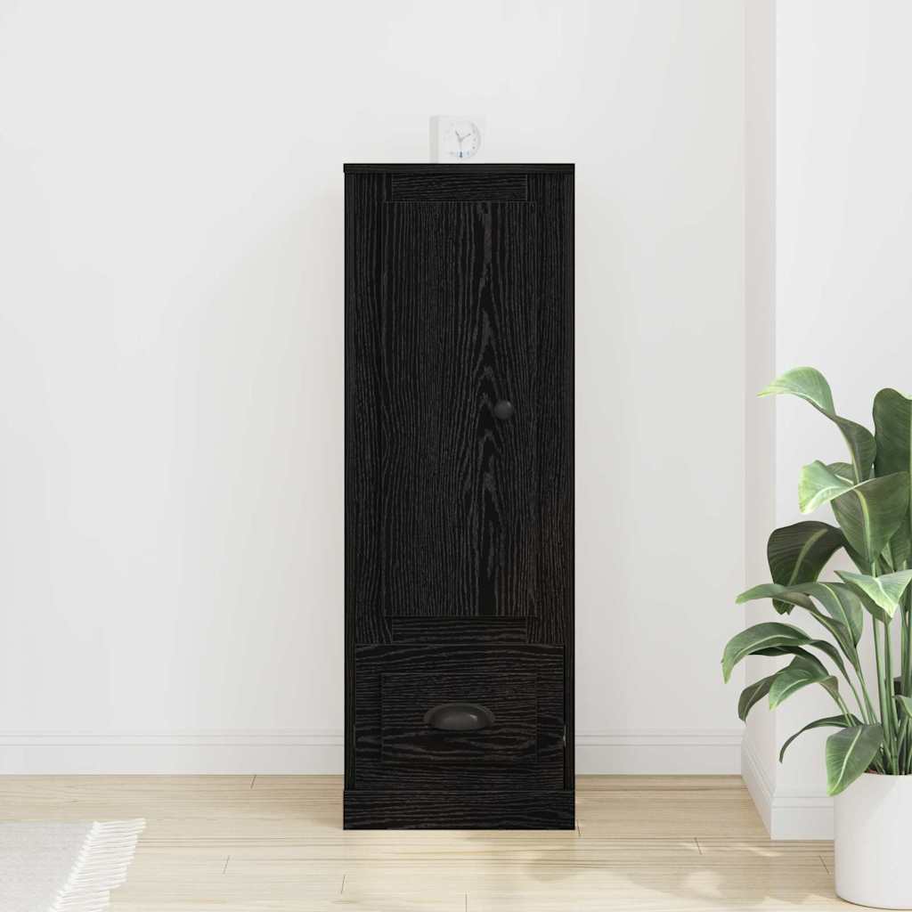 Høyskap med skuff Svart Eik 36 x 35.5 x 103.5 cm Konstruert tre
