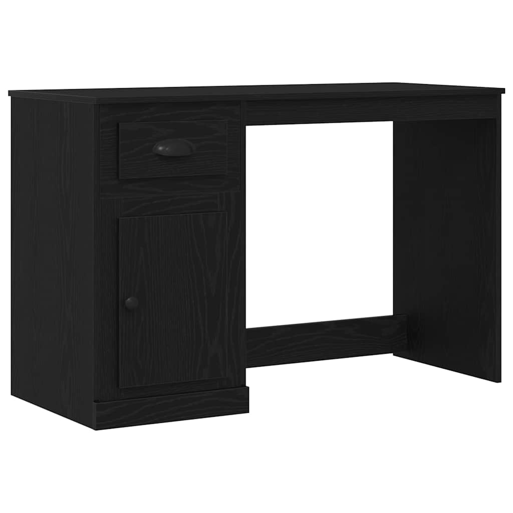 Skrivebord med skuff Svart Eik 50 x 115 x 75 cm Konstruert tre