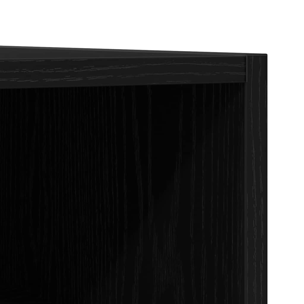 Plateskap med hylle Svart Eik 100 x 38 x 48 cm Konstruert tre