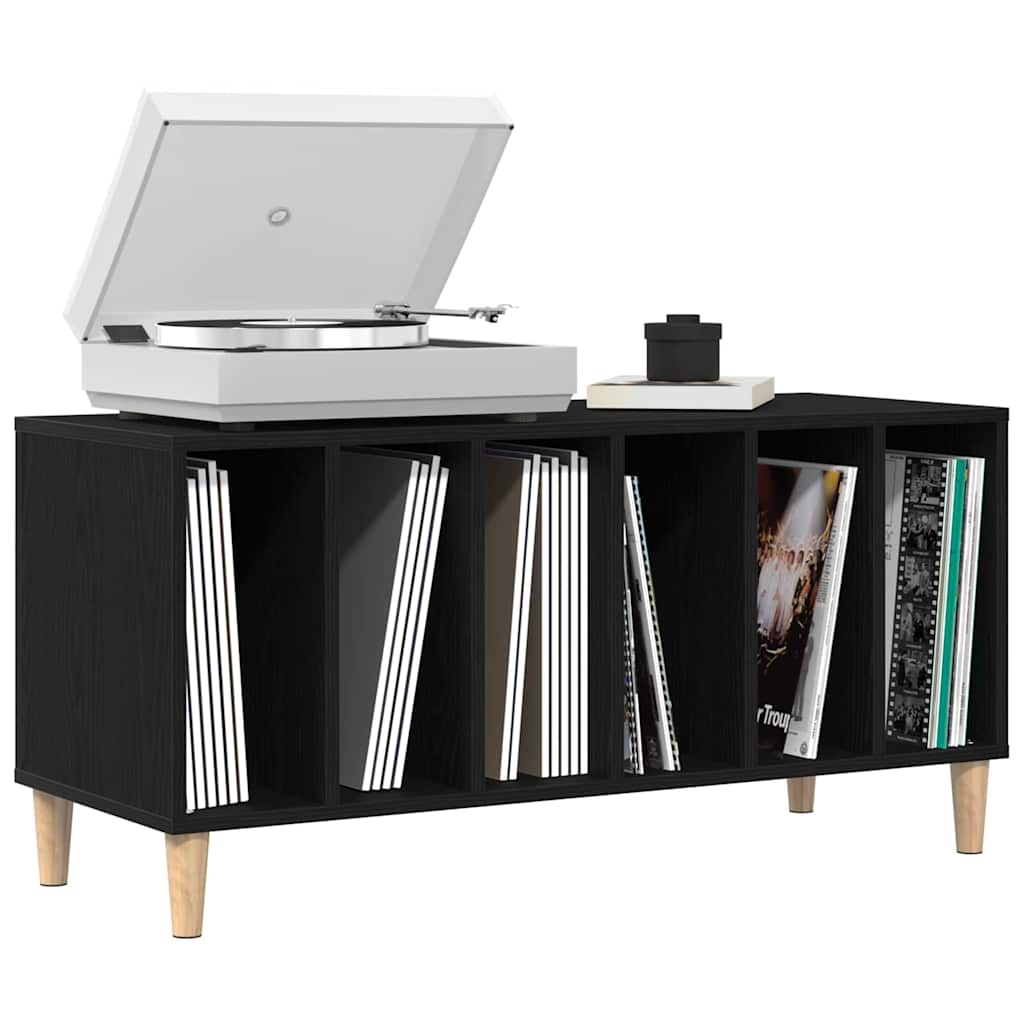Plateskap med hylle Svart Eik 100 x 38 x 48 cm Konstruert tre