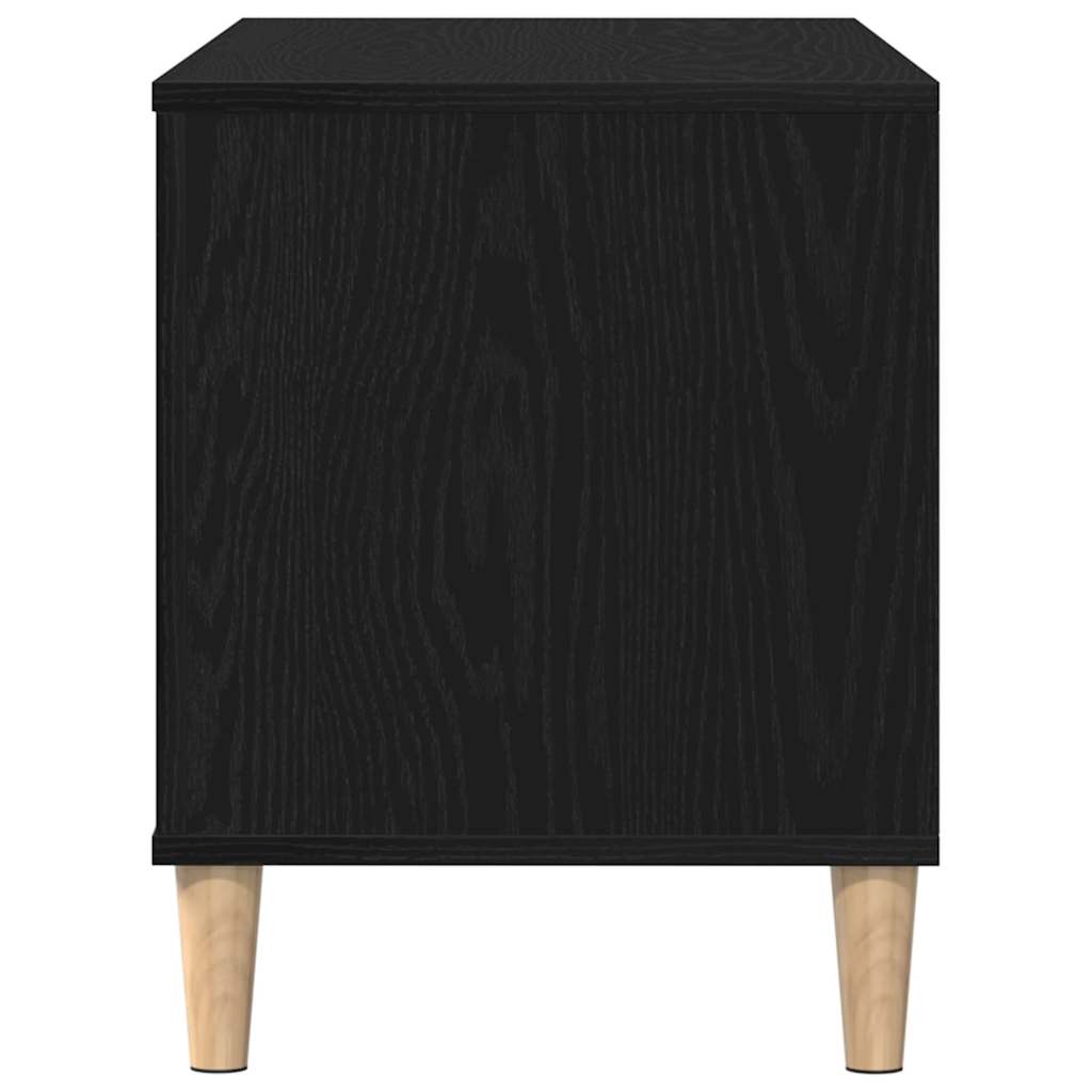 Plateskap med hylle Svart Eik 100 x 38 x 48 cm Konstruert tre