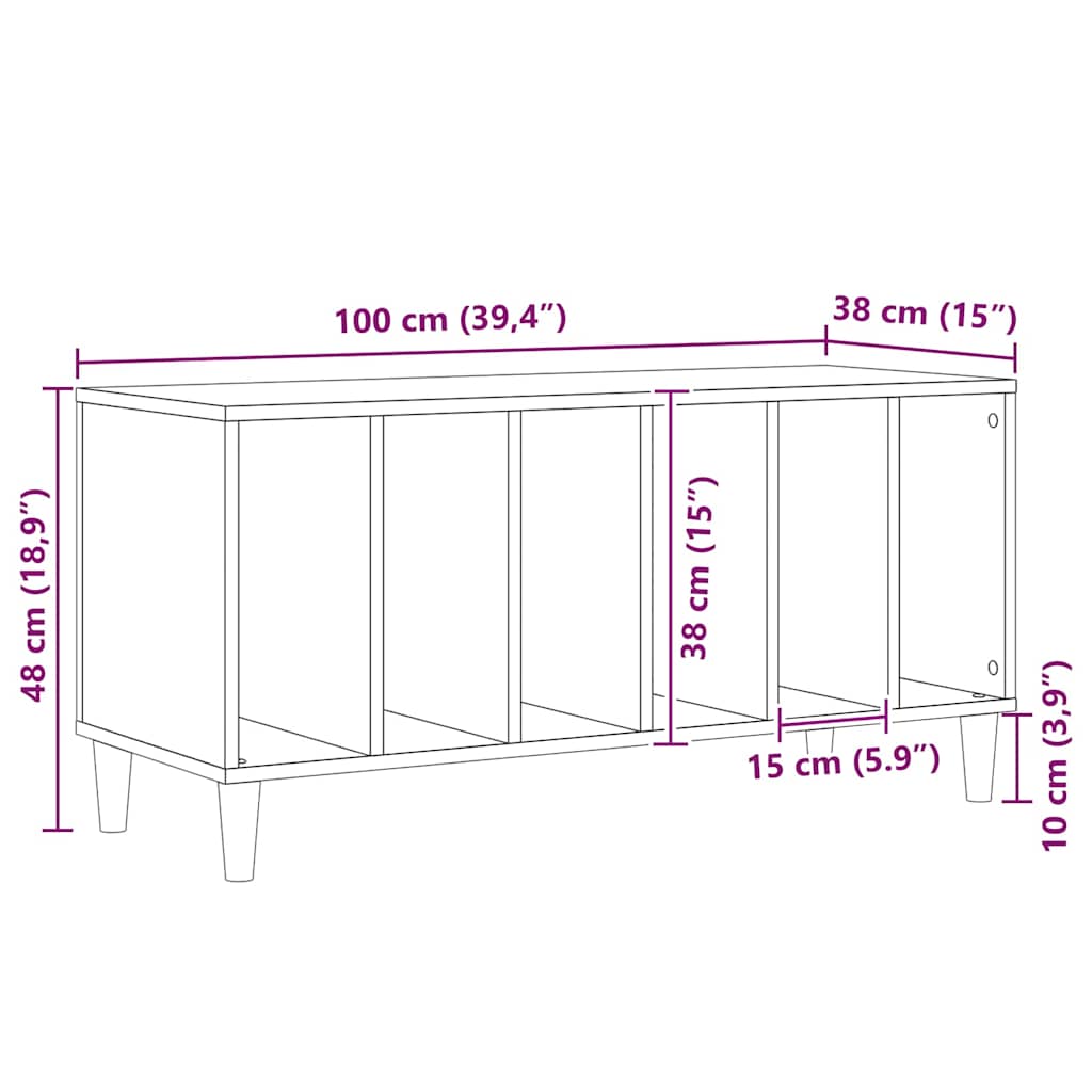 Plateskap med hylle Svart Eik 100 x 38 x 48 cm Konstruert tre