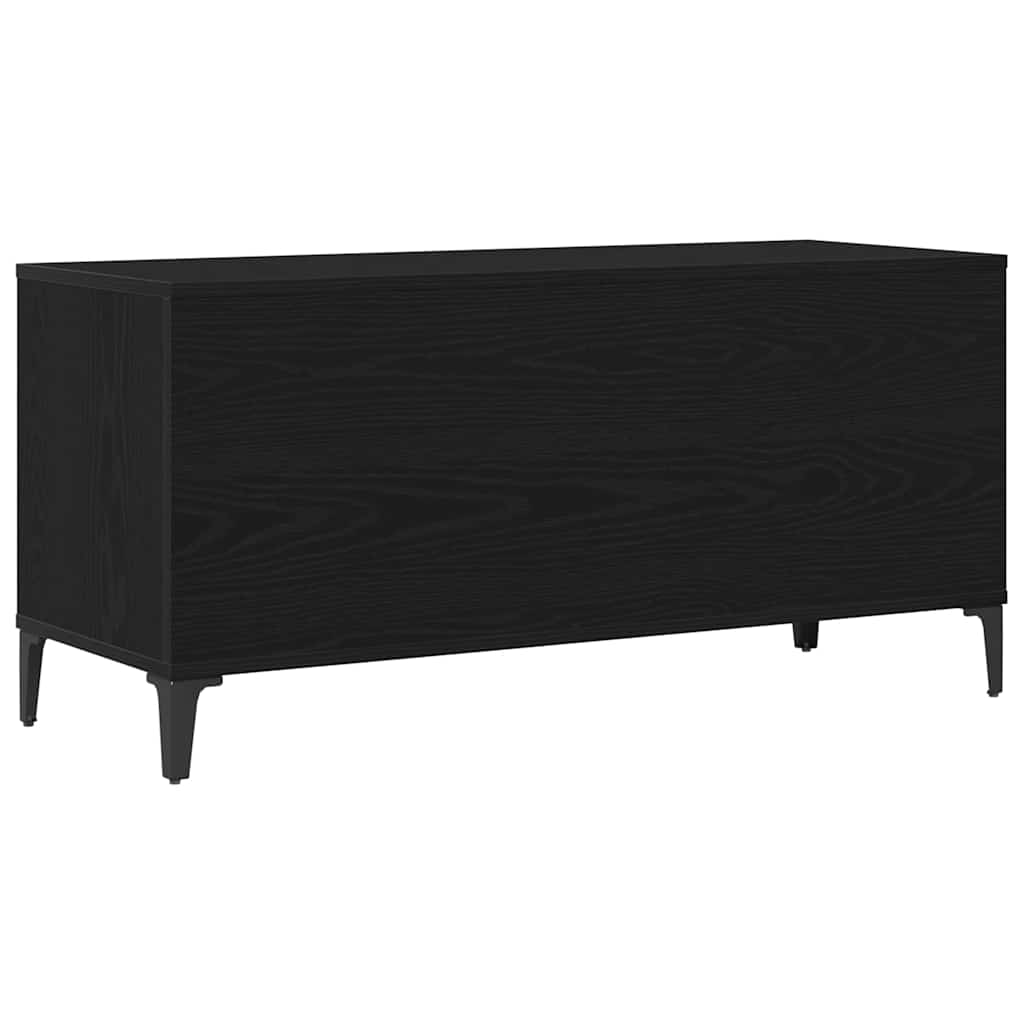 Plateskap med hylle Svart Eik 100 x 38 x 48 cm Konstruert tre
