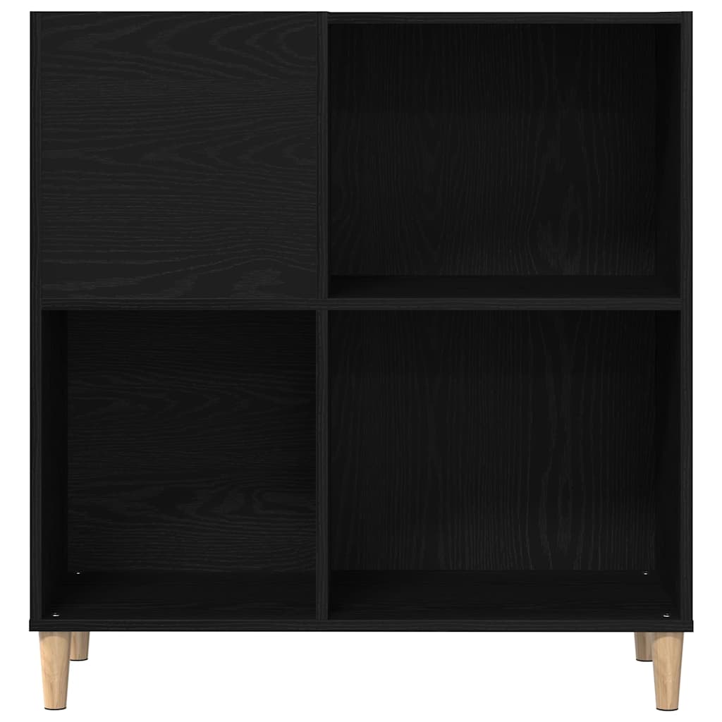 Plateskap med hylle Svart Eik 84,5 x 38 x 89 cm Konstruert tre