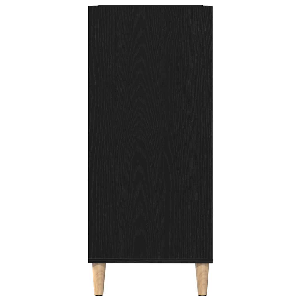 Plateskap med hylle Svart Eik 84,5 x 38 x 89 cm Konstruert tre