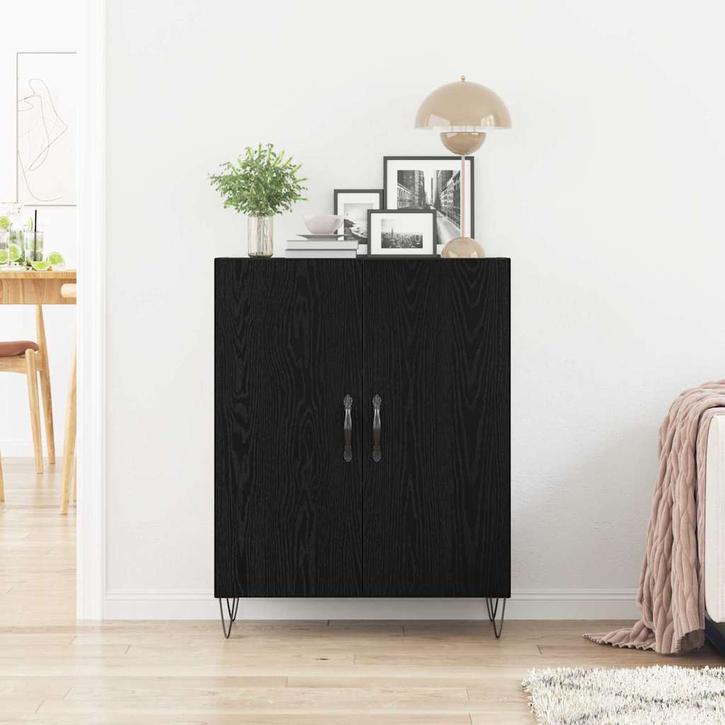 Serviesskap Svart Eik 69,5 x 34 x 90 cm Konstruert tre