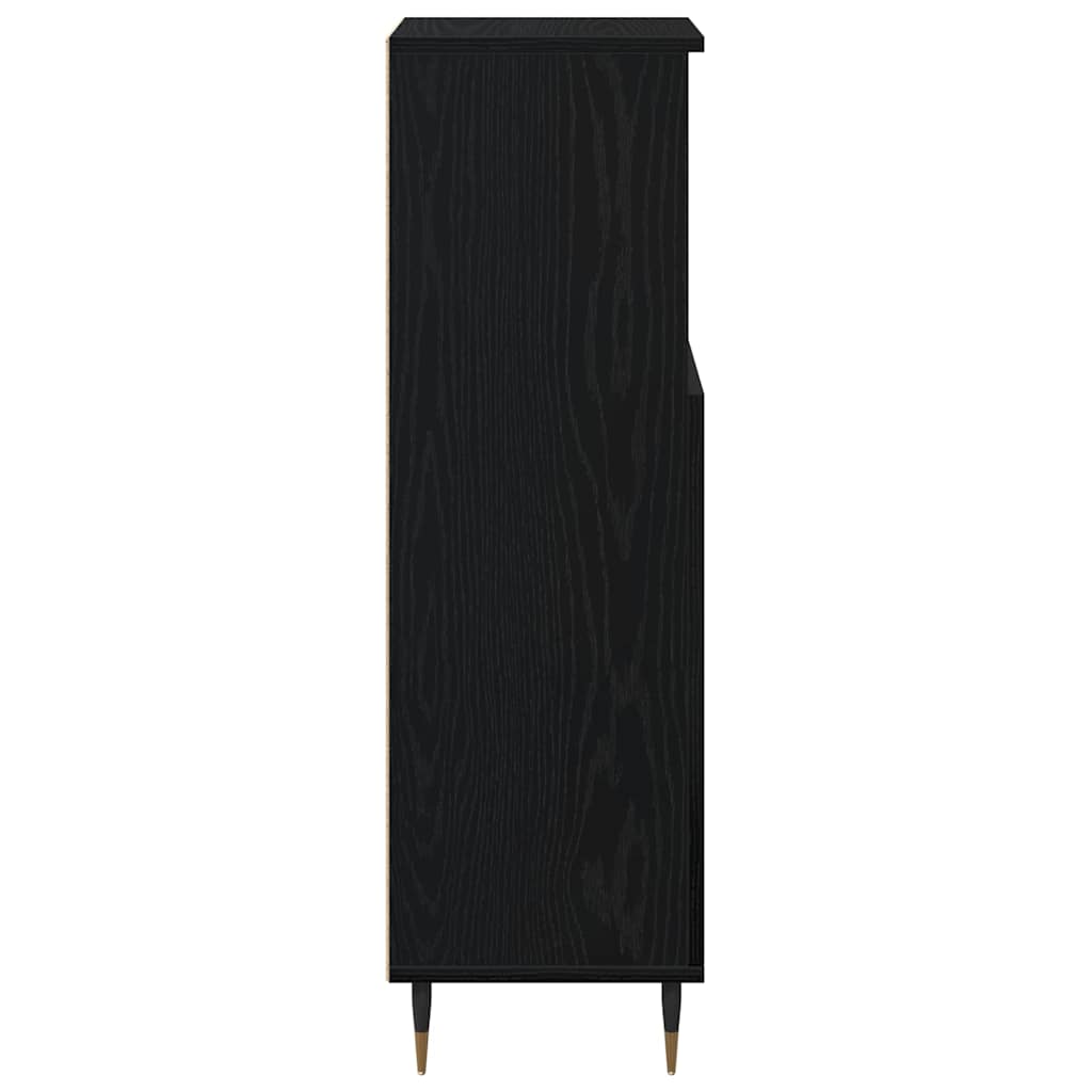 Baderomsskap med dør Svart Eik 30 x 30 x 100 cm Konstruert tre
