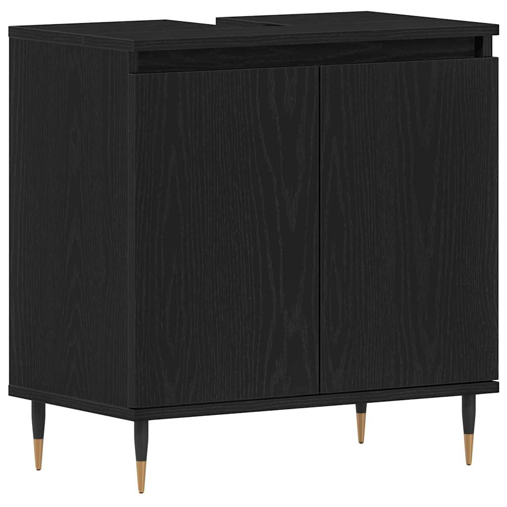 Baderomsvaskeskap Svart Eik 58 x 33 x 60 cm Konstruert tre