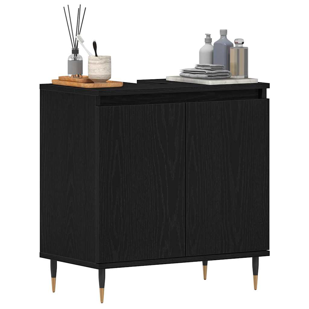Baderomsvaskeskap Svart Eik 58 x 33 x 60 cm Konstruert tre