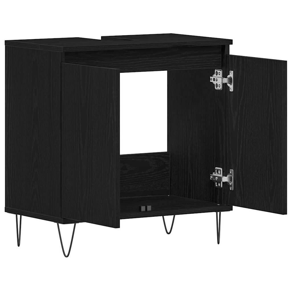 Baderomsvaskeskap Svart Eik 58 x 33 x 60 cm Konstruert tre