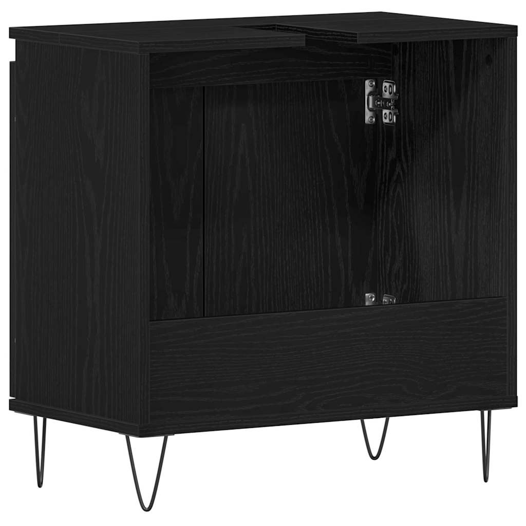 Baderomsvaskeskap Svart Eik 58 x 33 x 60 cm Konstruert tre