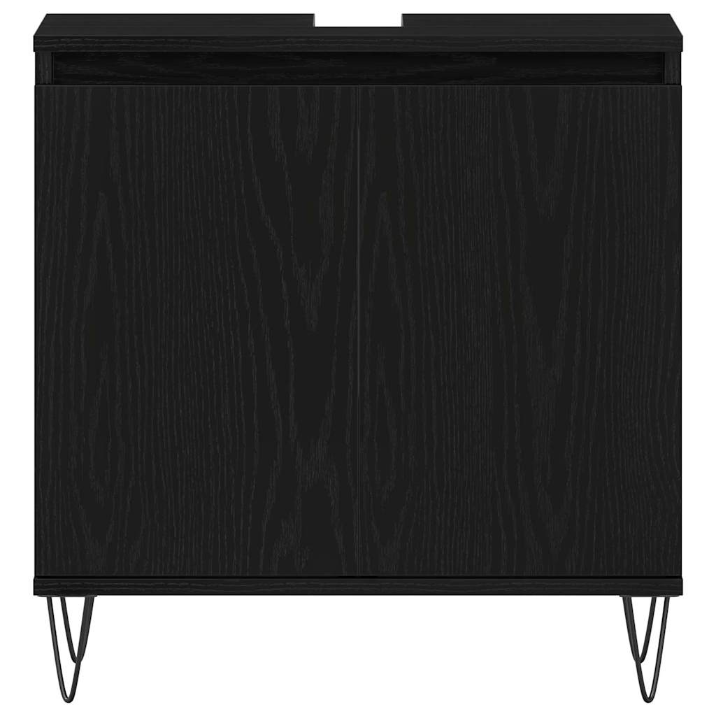 Baderomsvaskeskap Svart Eik 58 x 33 x 60 cm Konstruert tre