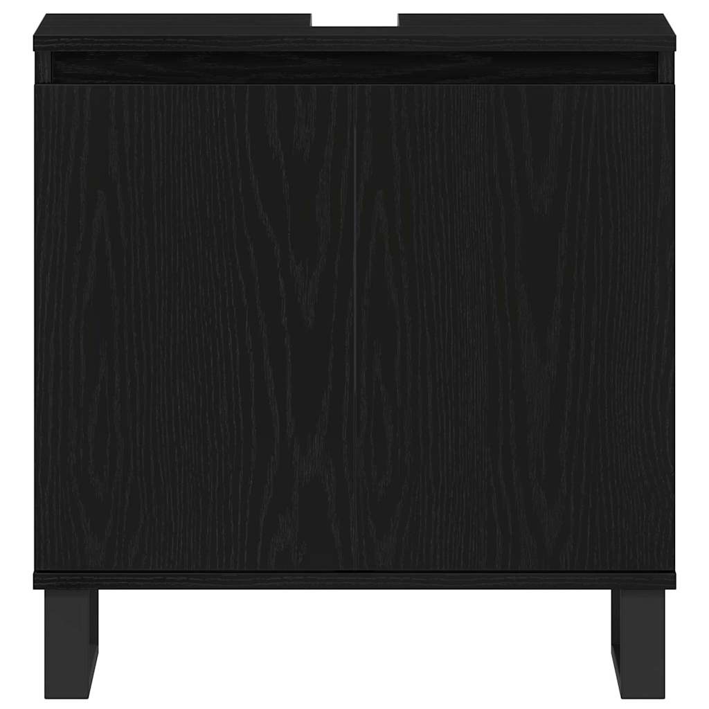 Baderomsvaskeskap Svart Eik 58 x 33 x 60 cm Konstruert tre