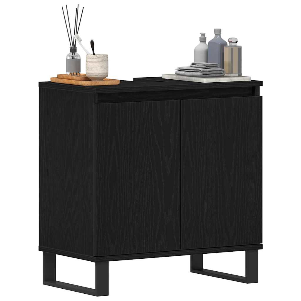 Baderomsvaskeskap Svart Eik 58 x 33 x 60 cm Konstruert tre