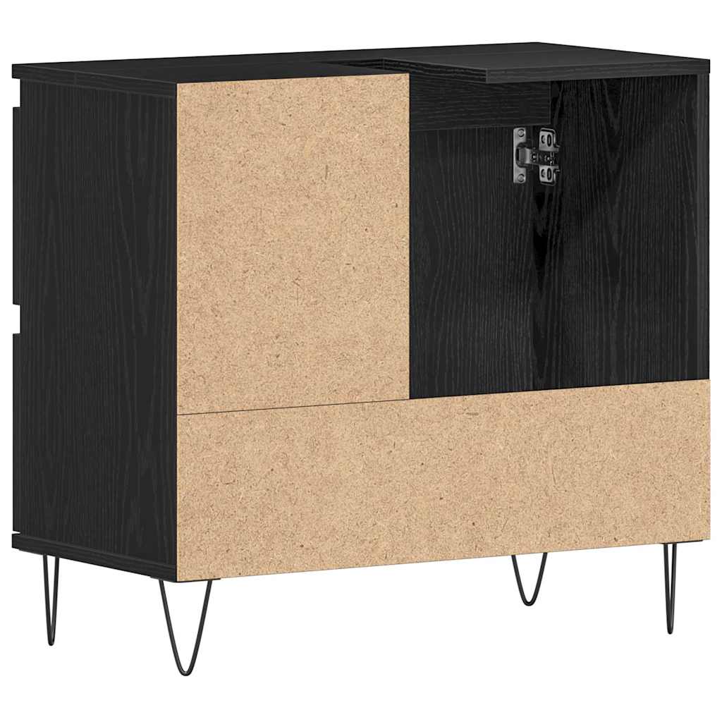 Baderomsvaskeskap Svart Eik 65 x 33 x 60 cm Konstruert tre