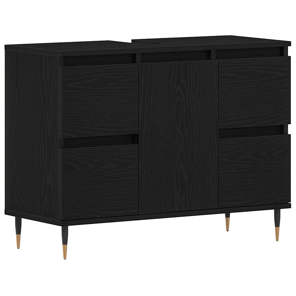Baderomsvaskeskap Svart Eik 80 x 33 x 60 cm Konstruert tre