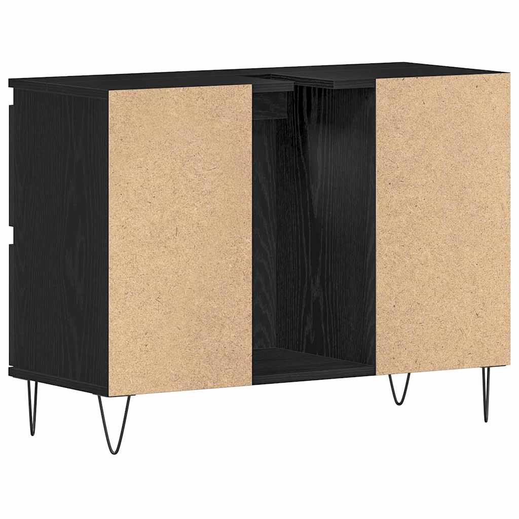 Baderomsvaskeskap Svart Eik 80 x 33 x 60 cm Konstruert tre