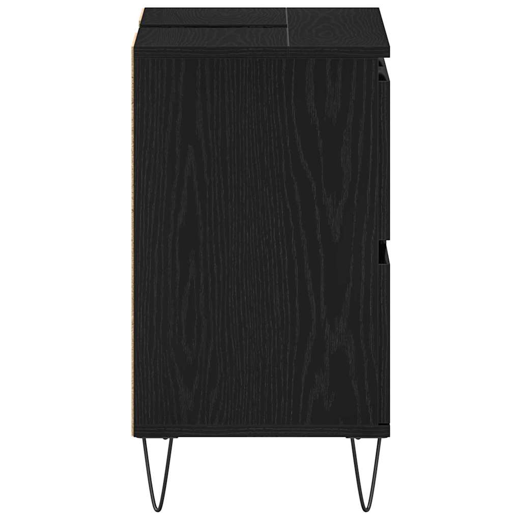 Baderomsvaskeskap Svart Eik 80 x 33 x 60 cm Konstruert tre