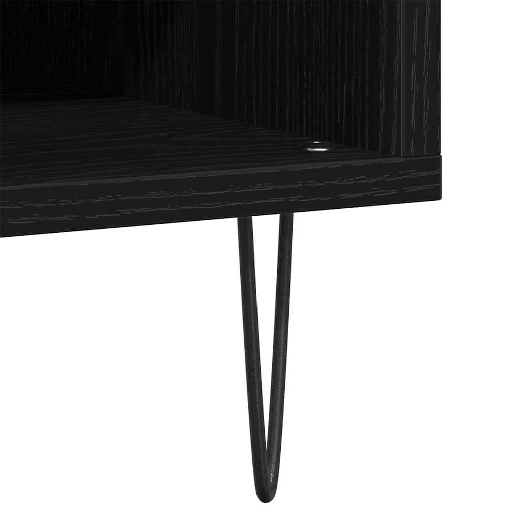 Plateskap med hylle Svart Eik 85 x 38 x 48 cm Konstruert tre