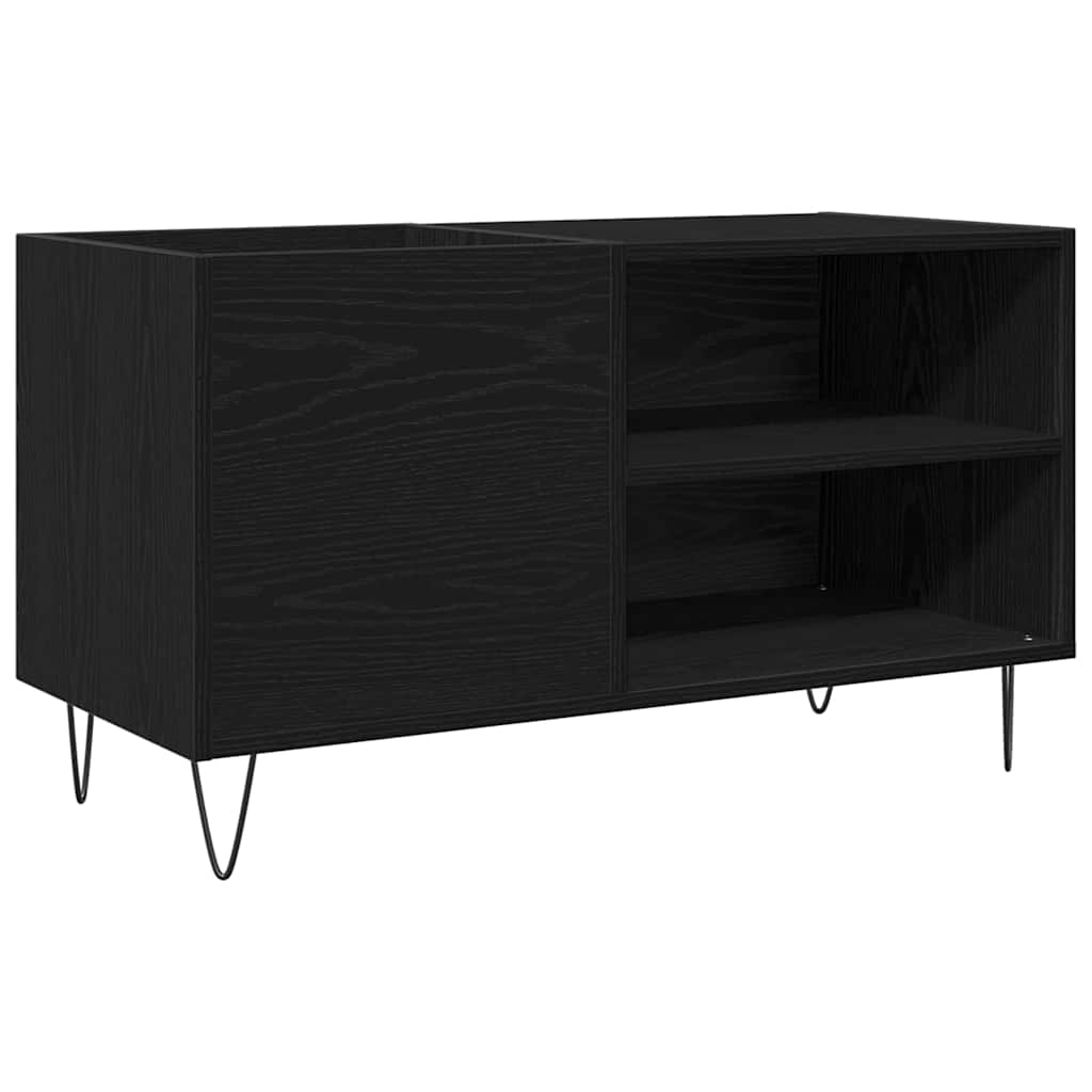 Plateskap med hylle Svart Eik 85 x 38 x 48 cm Konstruert tre