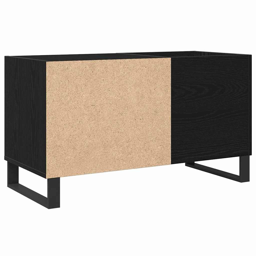 Plateskap med hylle Svart Eik 85 x 38 x 48 cm Konstruert tre