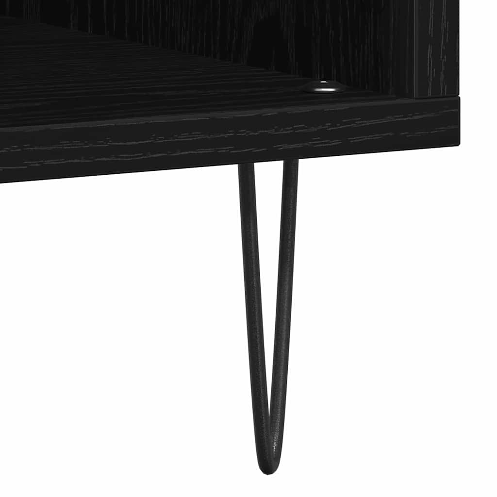 Plateskap med hylle Svart Eik 100 x 38 x 48 cm Konstruert tre