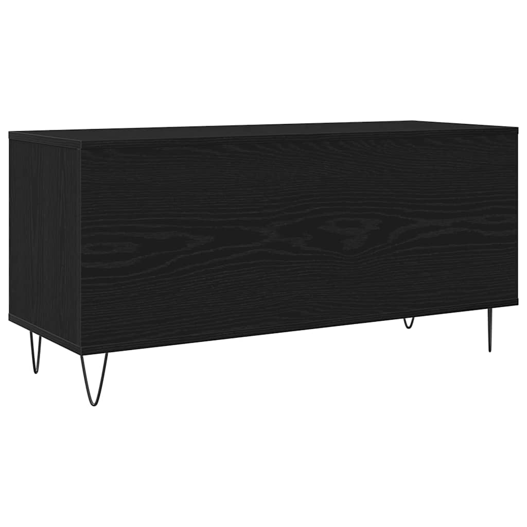 Plateskap med hylle Svart Eik 100 x 38 x 48 cm Konstruert tre
