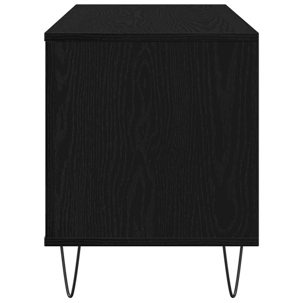 Plateskap med hylle Svart Eik 100 x 38 x 48 cm Konstruert tre