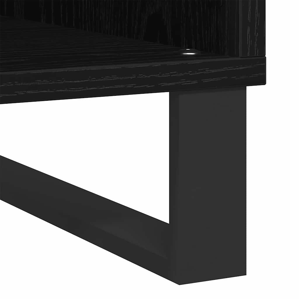 Plateskap med hylle Svart Eik 100 x 38 x 48 cm Konstruert tre