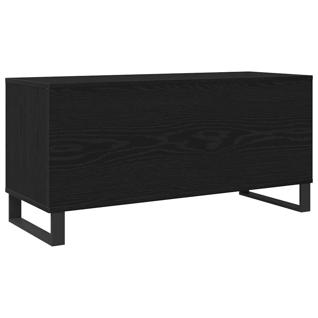 Plateskap med hylle Svart Eik 100 x 38 x 48 cm Konstruert tre