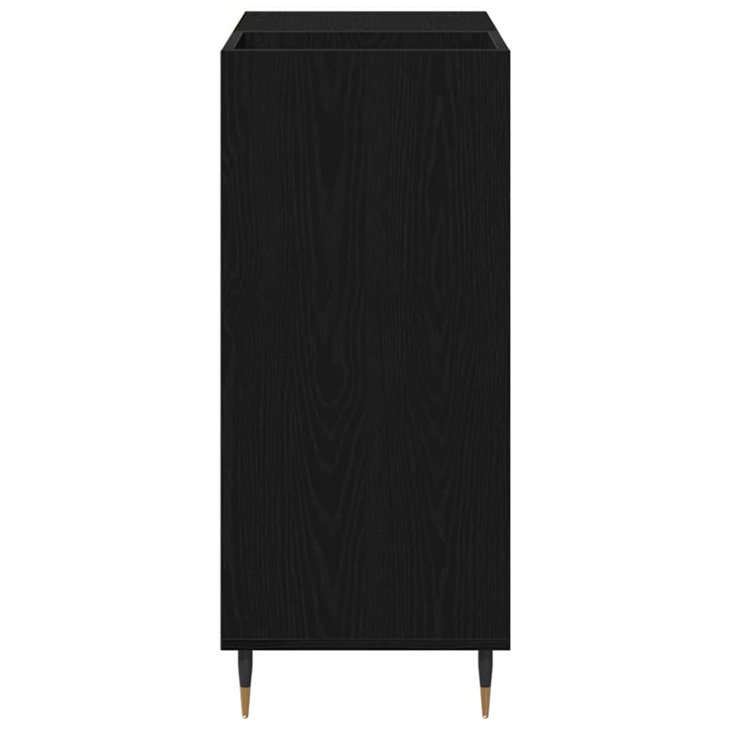 Plateskap med hylle Svart Eik 85 x 38 x 89 cm Konstruert tre
