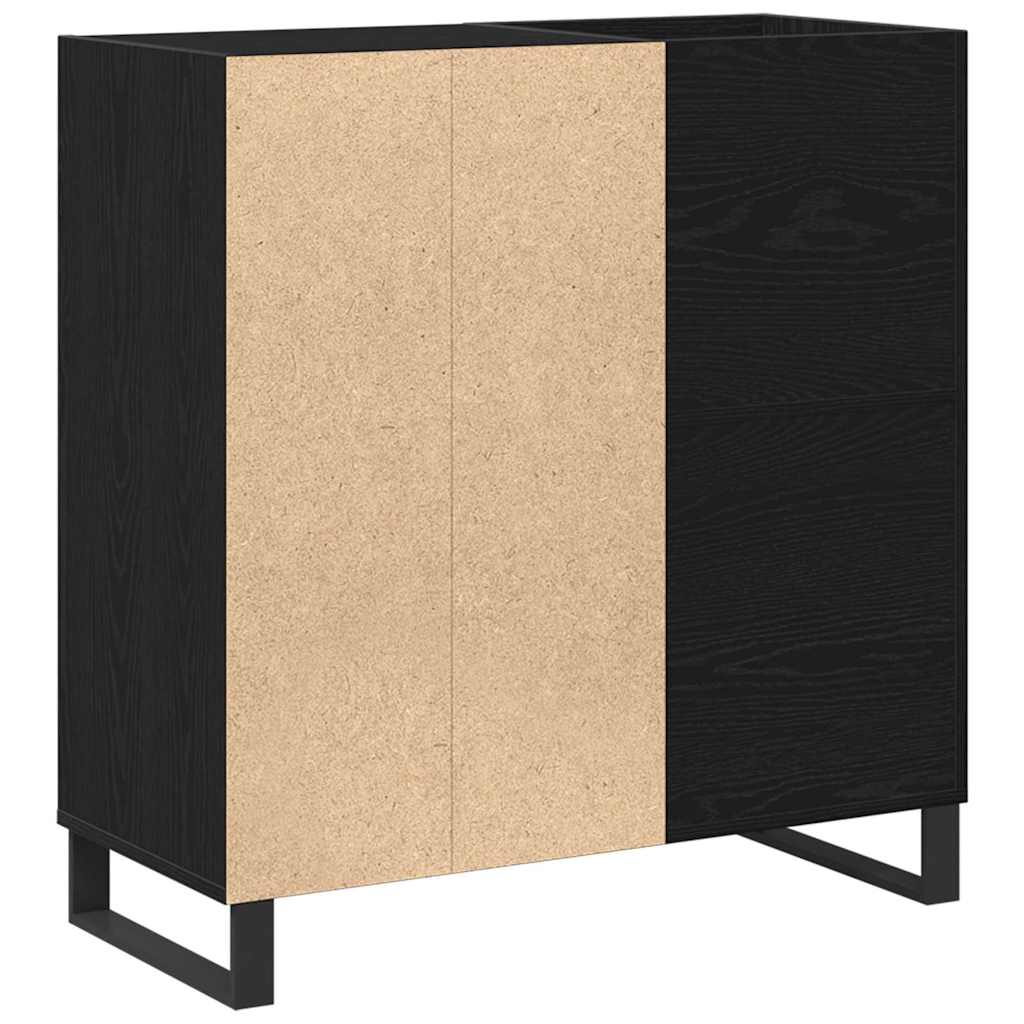 Plateskap med hylle Svart Eik 85 x 38 x 89 cm Konstruert tre