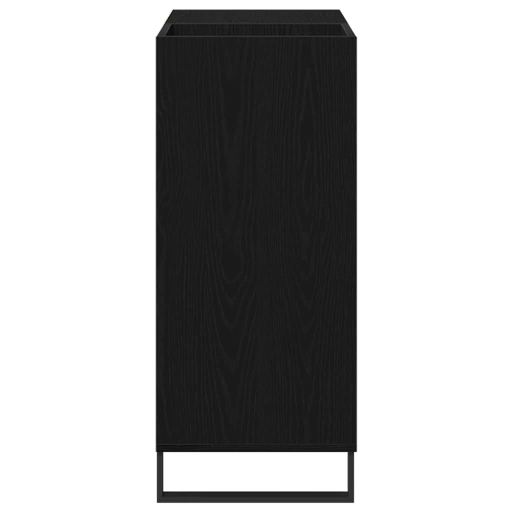 Plateskap med hylle Svart Eik 85 x 38 x 89 cm Konstruert tre