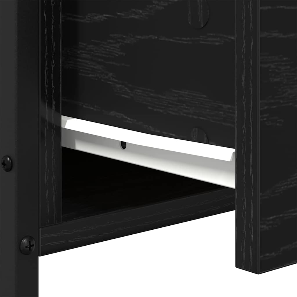 Nattbordskap 2 pcs Svart Eik 34 x 35,5 x 70 cm Konstruert tre