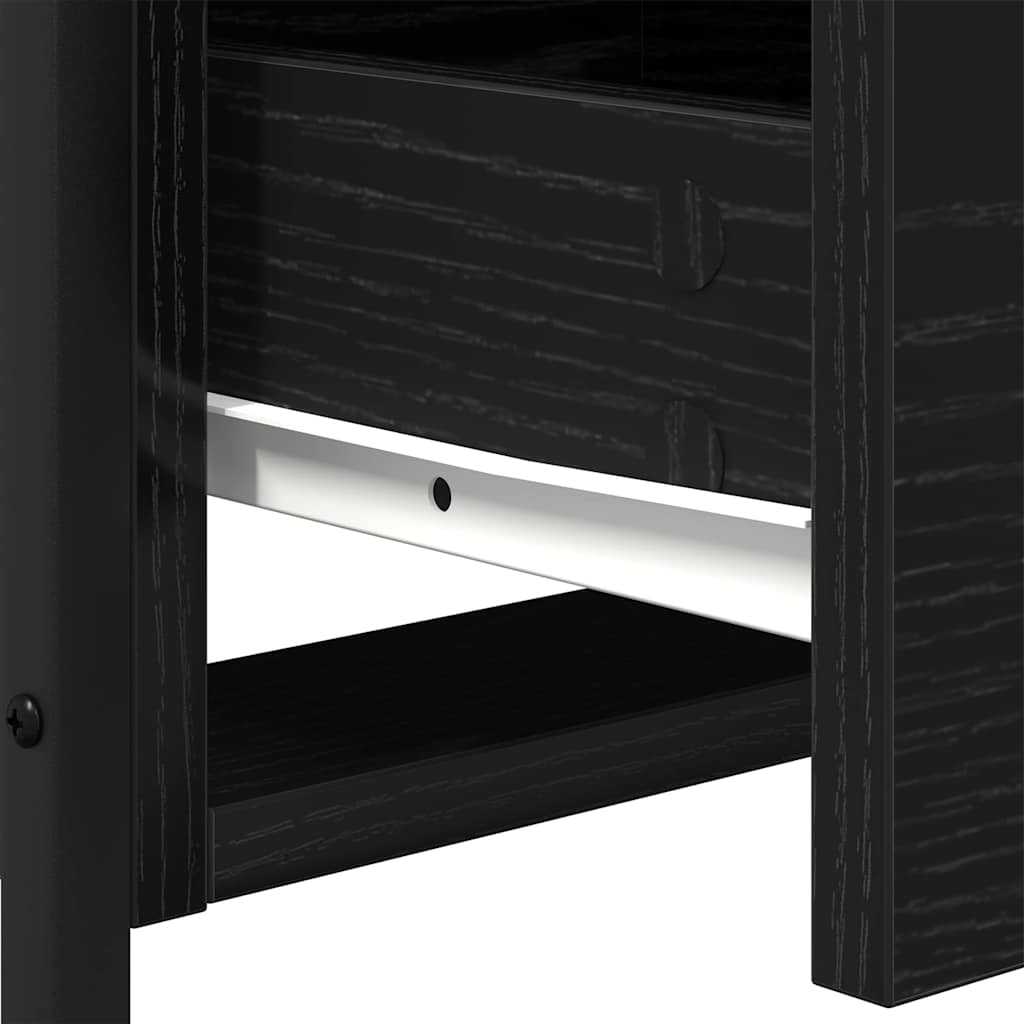 Nattbordskap Svart Eik 34 x 35,5 x 50 cm Konstruert tre