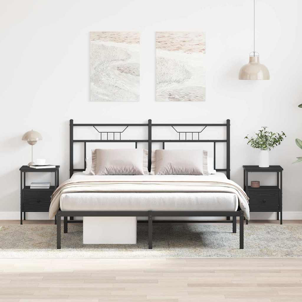 Nattbordskap 2 pcs Svart Eik 34 x 36 x 50 cm Konstruert tre