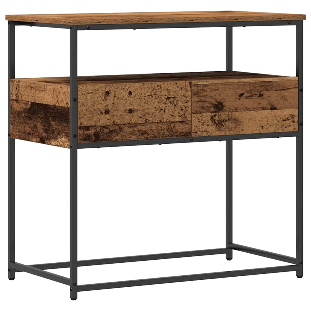 Konsollbord med skuff Gamle tre 75 x 40 x 75 cm Konstruert tre