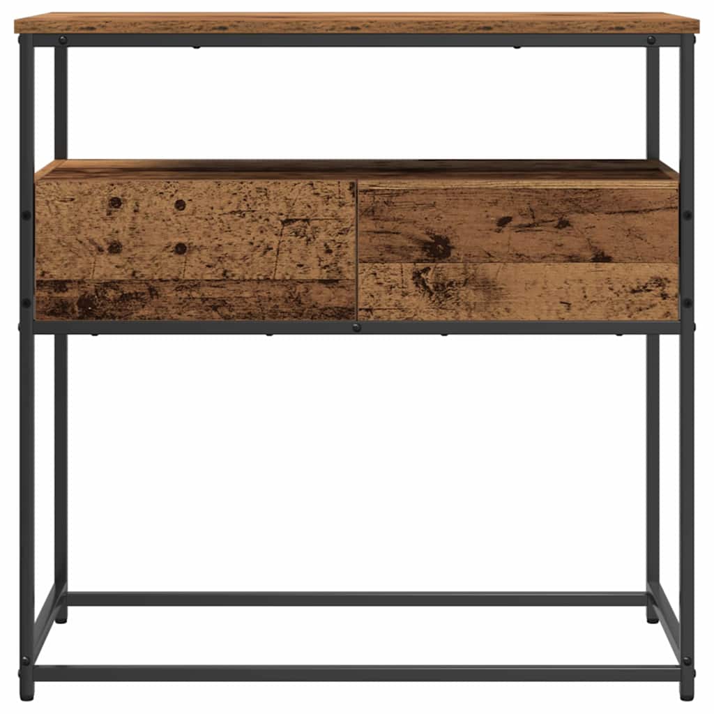 Konsollbord med skuff Gamle tre 75 x 40 x 75 cm Konstruert tre