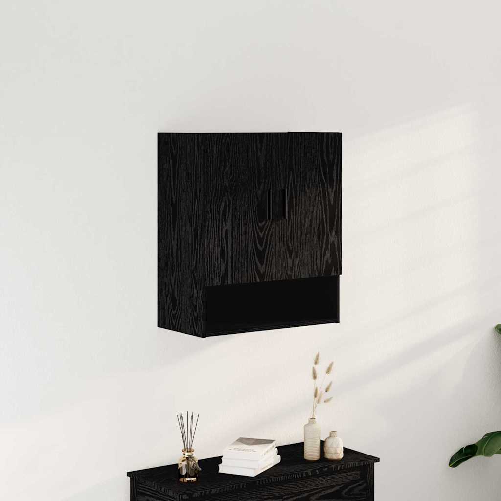 Vegghengt skap Svart Eik 60 x 31 x 70 cm Konstruert tre
