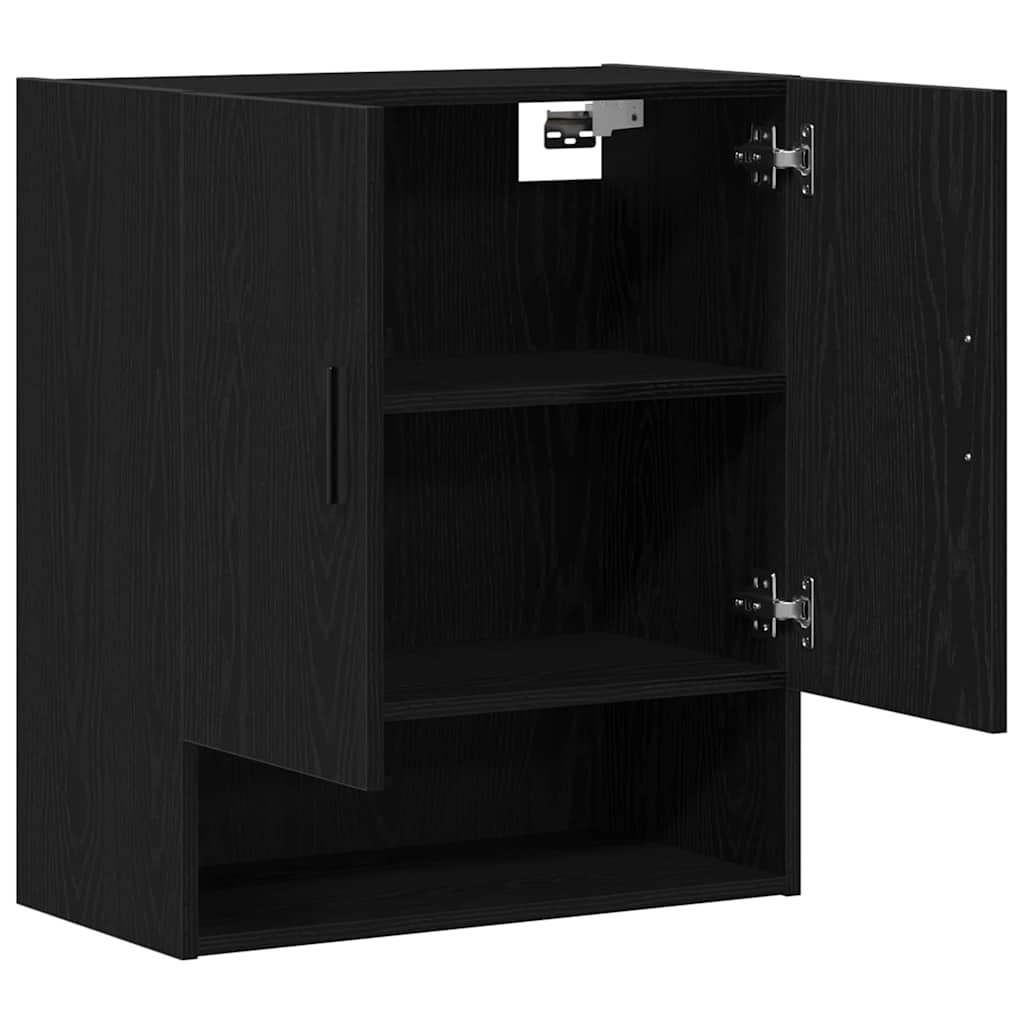 Vegghengt skap Svart Eik 60 x 31 x 70 cm Konstruert tre