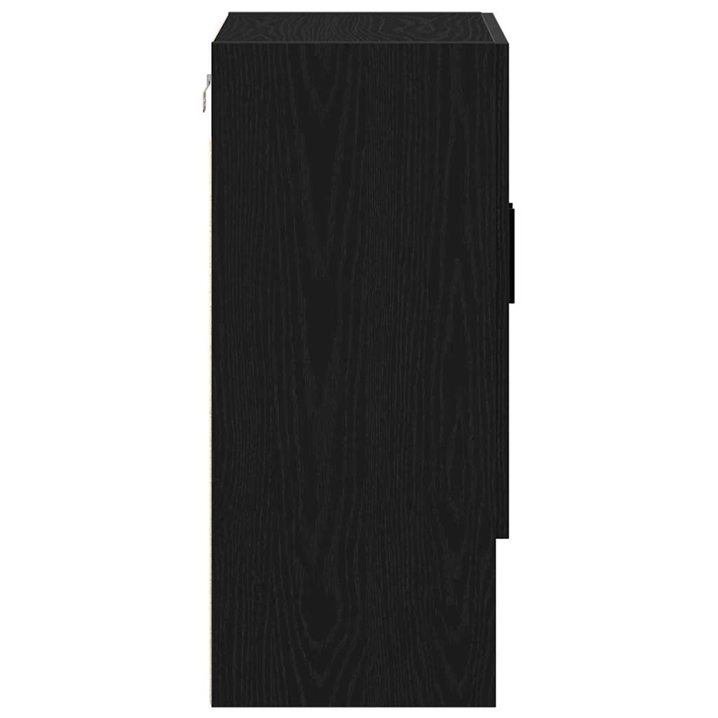 Vegghengt skap Svart Eik 60 x 31 x 70 cm Konstruert tre