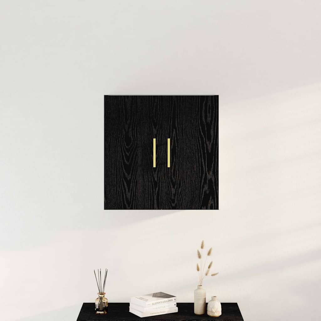 Vegghengt skap Svart Eik 60 x 31 x 70 cm Konstruert tre
