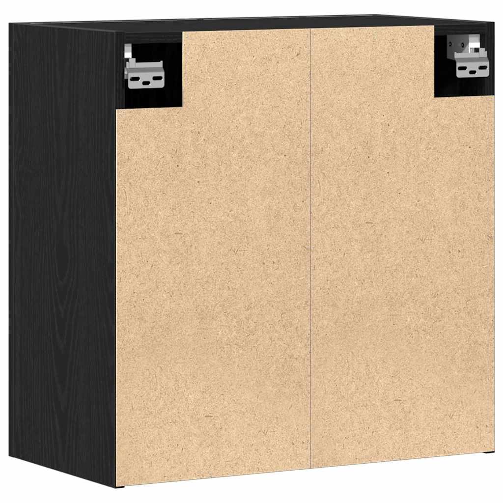 Vegghengt skap Svart Eik 60 x 31 x 70 cm Konstruert tre