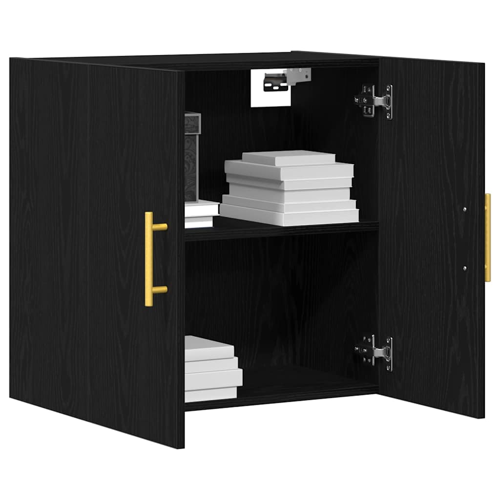 Vegghengt skap Svart Eik 60 x 31 x 70 cm Konstruert tre