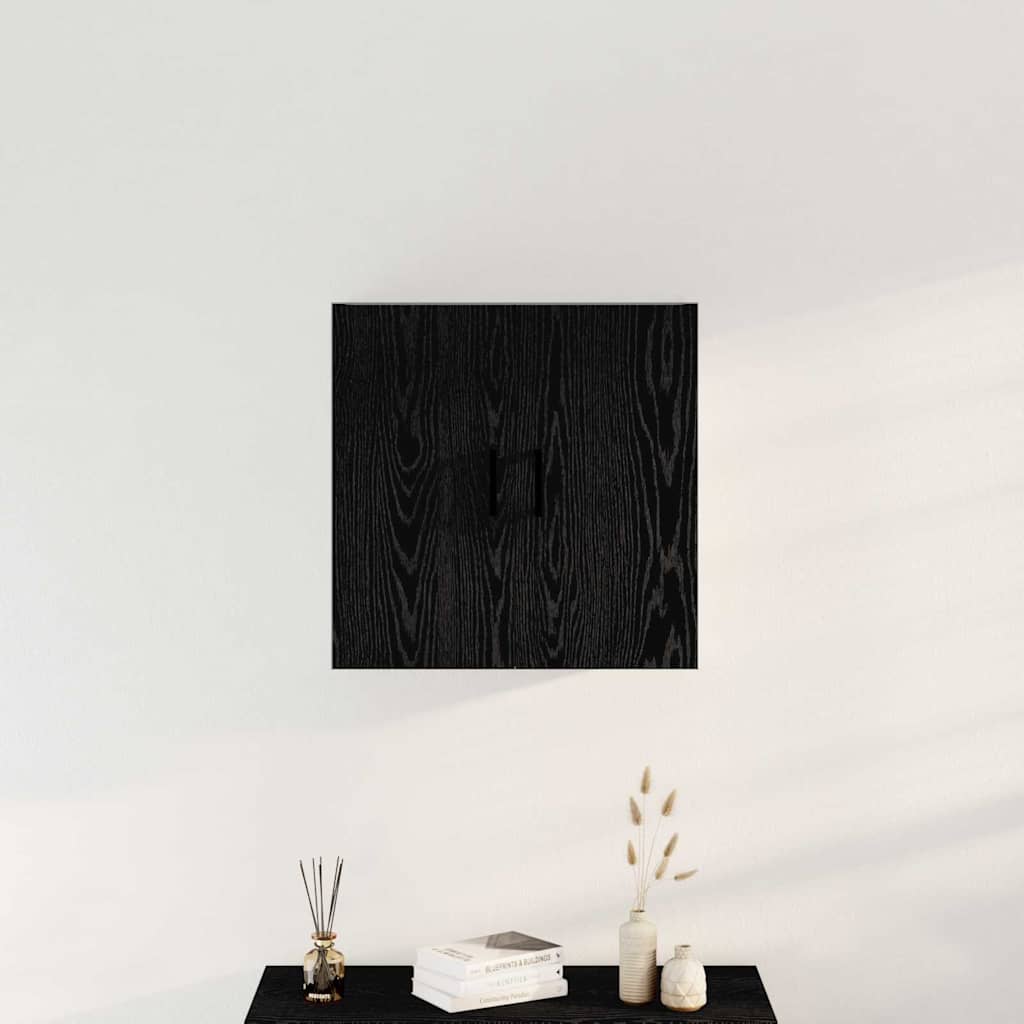 Vegghengt skap Svart Eik 60 x 31 x 60 cm Konstruert tre