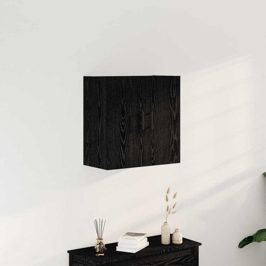 Vegghengt skap Svart Eik 60 x 31 x 60 cm Konstruert tre