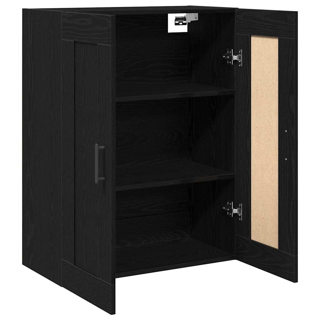 Vegghengt skap Svart Eik 69,5 x 34 x 90 cm Konstruert tre